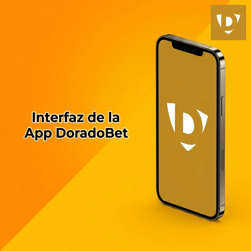 Interfaz de la app DoradoBet en iOS con navegación inferior, colores dorado y negro, optimizada para uso con una sola mano
